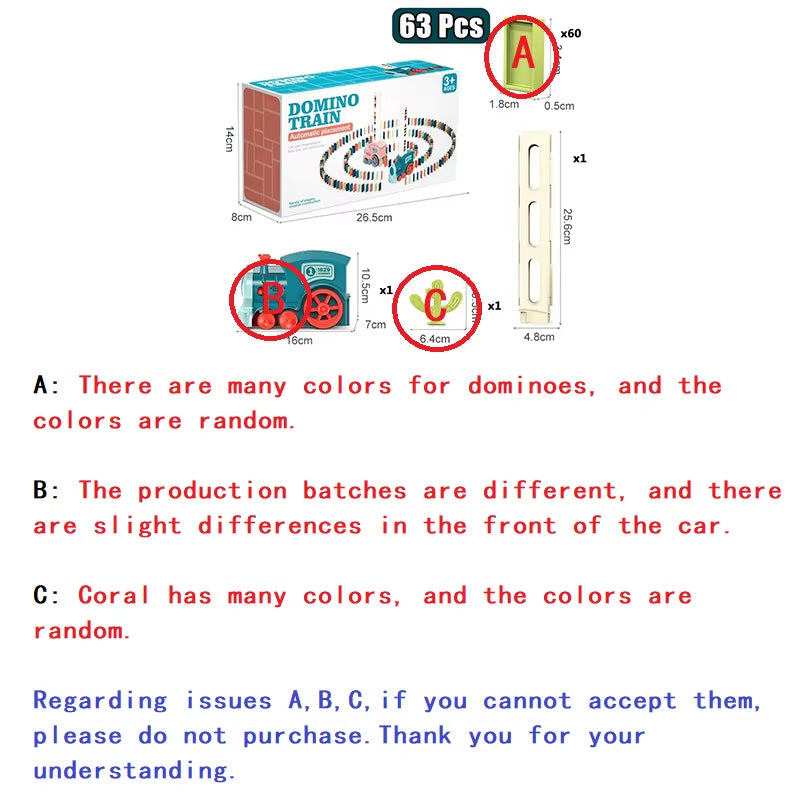 Automatic Domino Train Set - Fun & Educational DIY Toy for Kids - Perfect Gift for Boys!