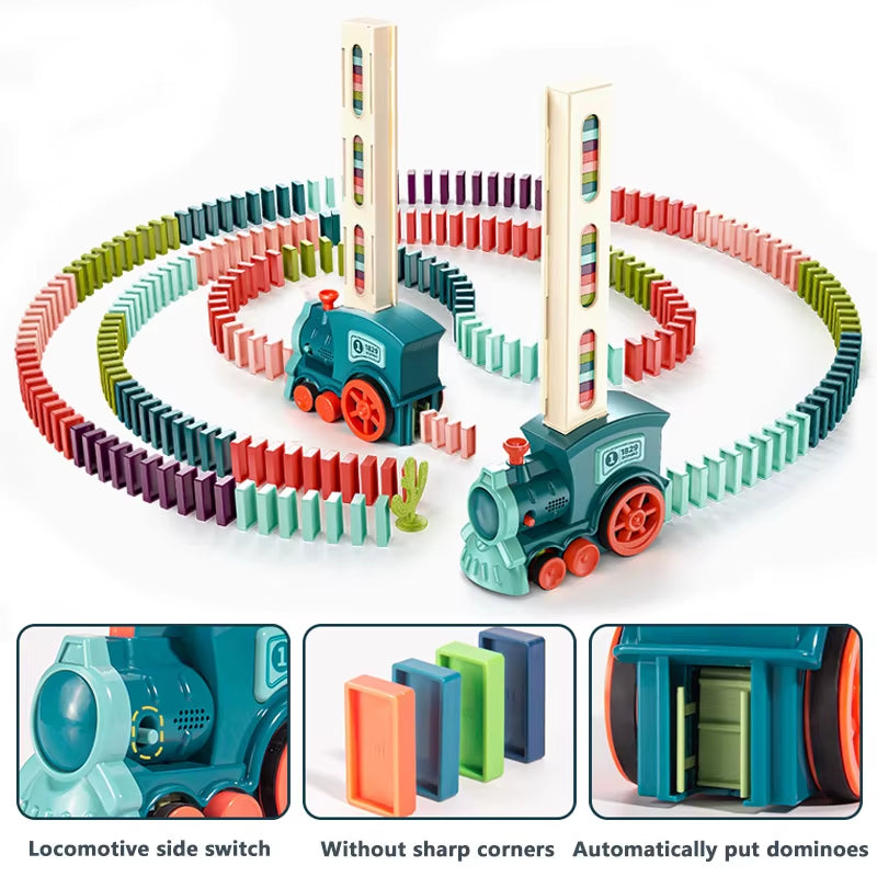 Automatic Domino Train Set - Fun & Educational DIY Toy for Kids - Perfect Gift for Boys!