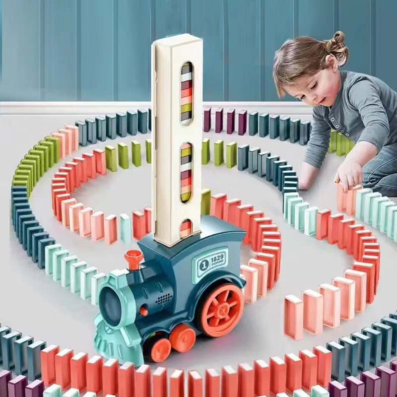 Automatic Domino Train Set - Fun & Educational DIY Toy for Kids - Perfect Gift for Boys!